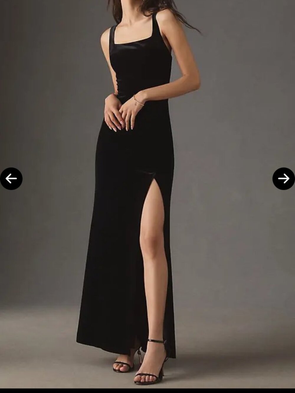 BHLDN Blake Square-Neck Stretch Velvet Maxi Dress